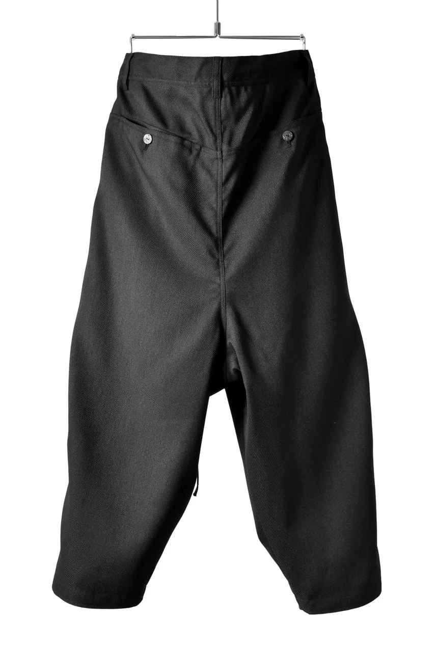 N/07 "MAUSK Detail" Three Dimensional Wide Tuck / Dart Cropped Pants #2 (BLACK) - Image 3