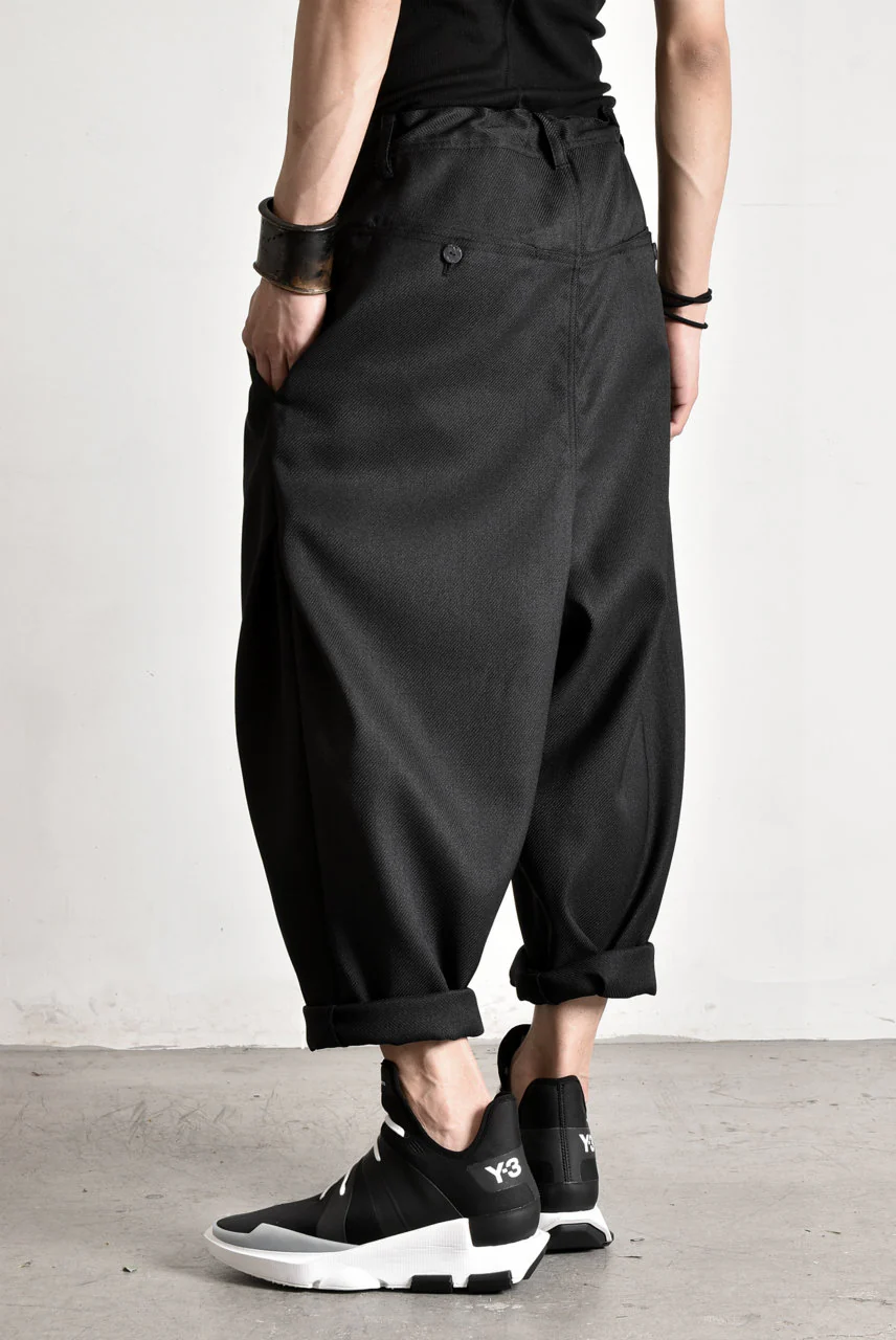 N/07 "MAUSK Detail" Three Dimensional Wide Tuck / Dart Cropped Pants #2 (BLACK) - Image 38