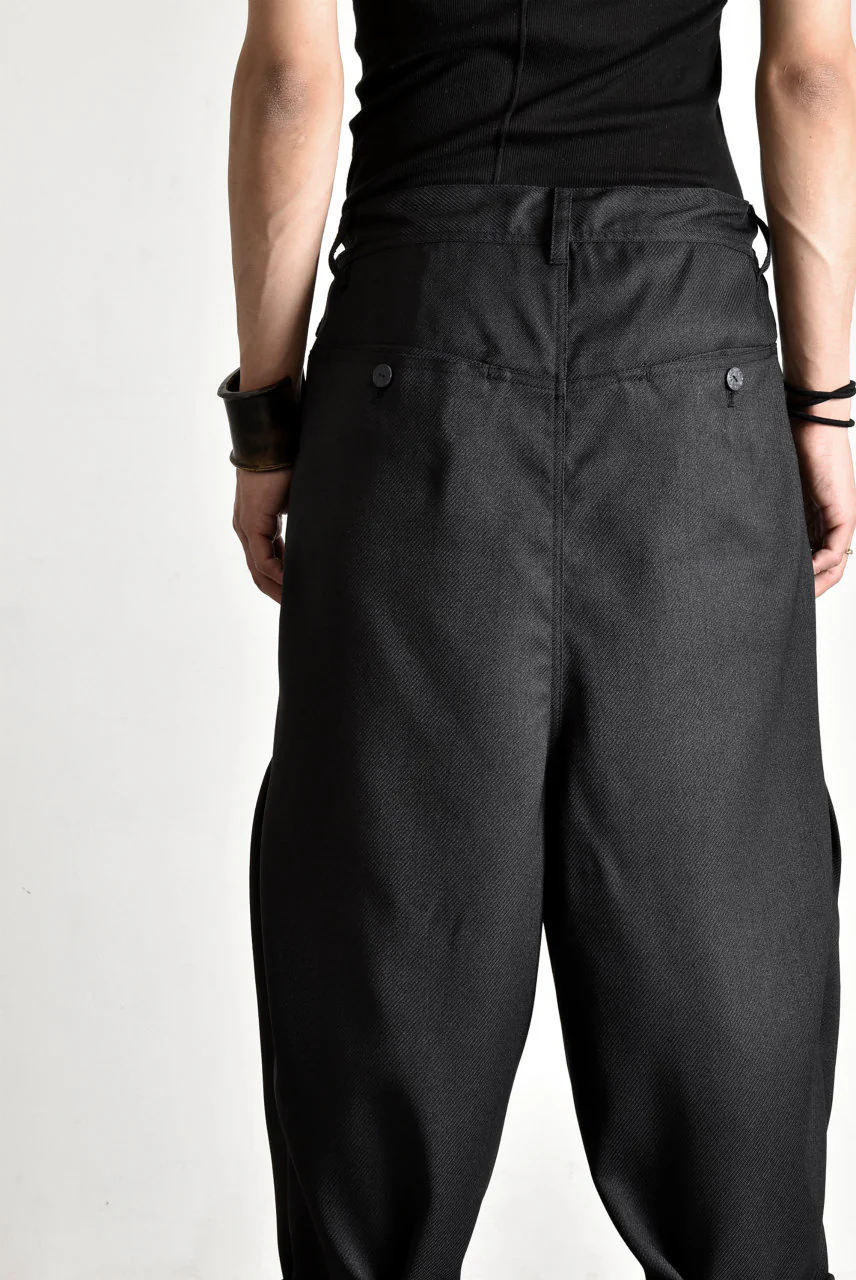 N/07 "MAUSK Detail" Three Dimensional Wide Tuck / Dart Cropped Pants #2 (BLACK) - Image 49