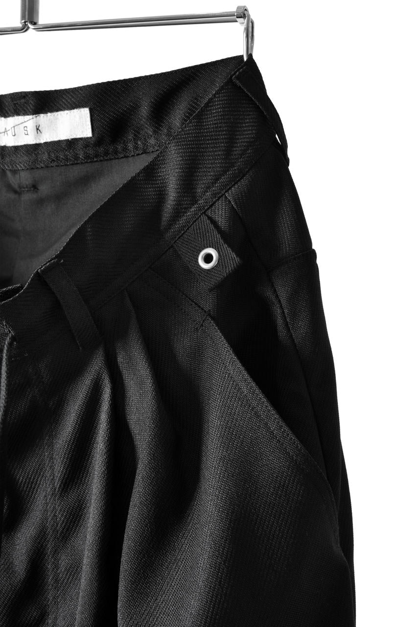 N/07 "MAUSK Detail" Three Dimensional Wide Tuck / Dart Cropped Pants #2 (BLACK) - Image 7