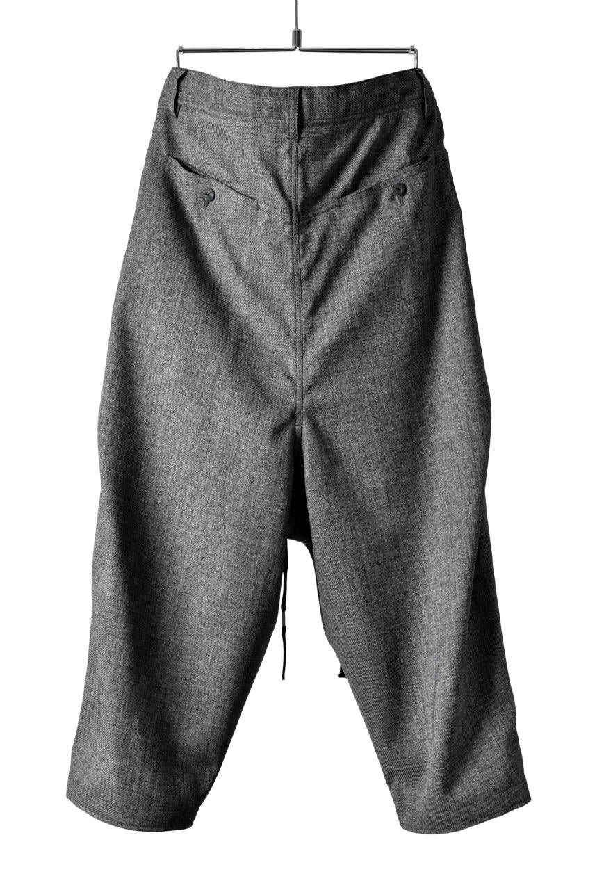 N/07 "MAUSK Detail" Three Dimensional Wide Tuck / Dart Cropped Pants #2 (GREY) - Image 3