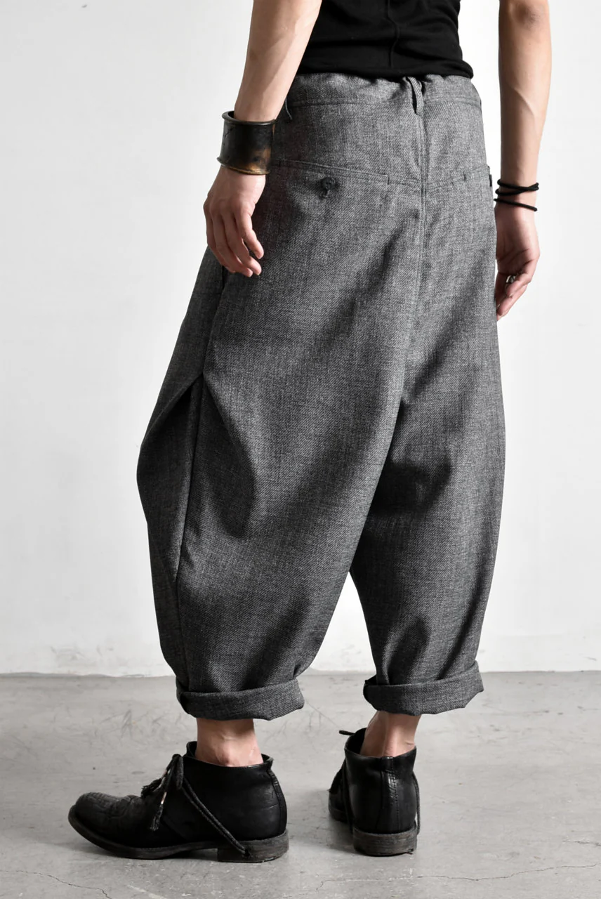 N/07 "MAUSK Detail" Three Dimensional Wide Tuck / Dart Cropped Pants #2 (GREY) - Image 32