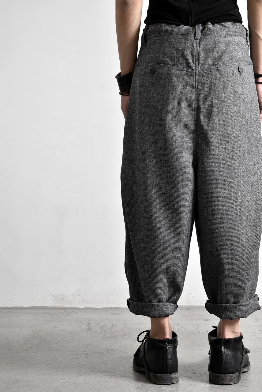 N/07 "MAUSK Detail" Three Dimensional Wide Tuck / Dart Cropped Pants #2 (GREY) - Image 35