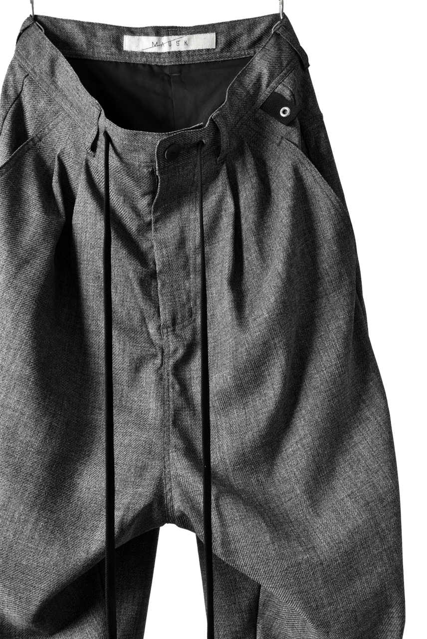 N/07 "MAUSK Detail" Three Dimensional Wide Tuck / Dart Cropped Pants #2 (GREY) - Image 4