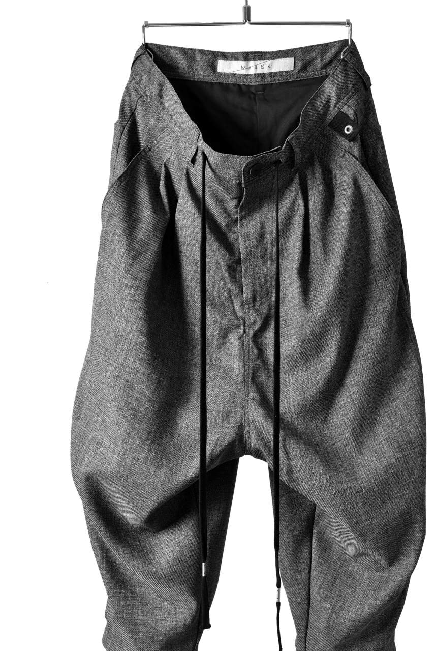 N/07 "MAUSK Detail" Three Dimensional Wide Tuck / Dart Cropped Pants #2 (GREY) - Image 5