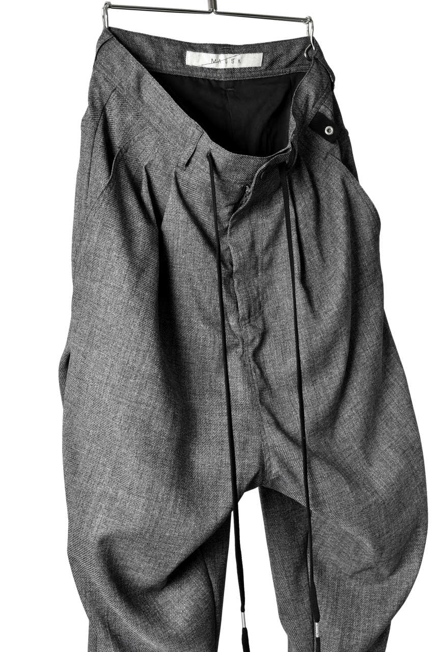 N/07 "MAUSK Detail" Three Dimensional Wide Tuck / Dart Cropped Pants #2 (GREY) - Image 9