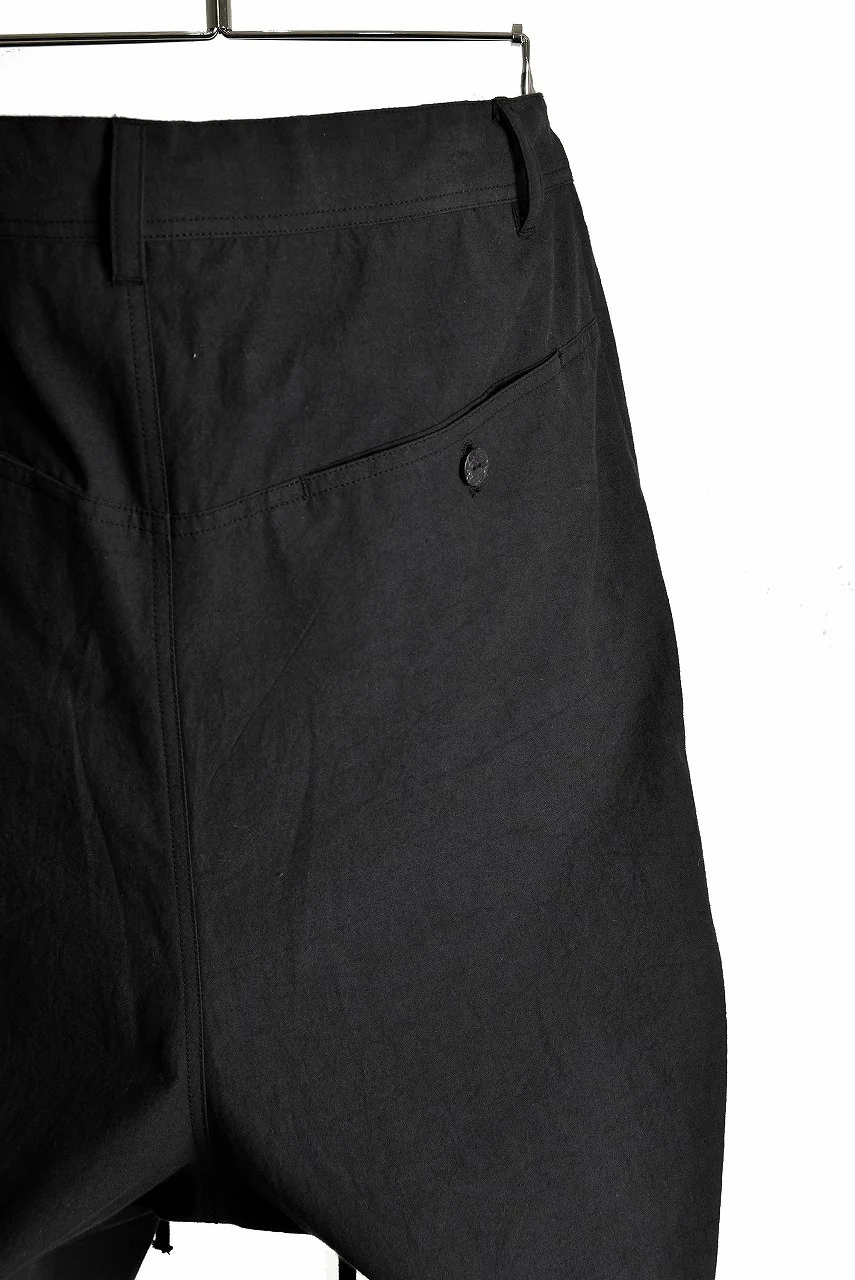 N/07 "MAUSK Detail"  Three Dimensional Wide Tuck & Dart Cropped Pants with Draw Code (BLACK) - Image 10
