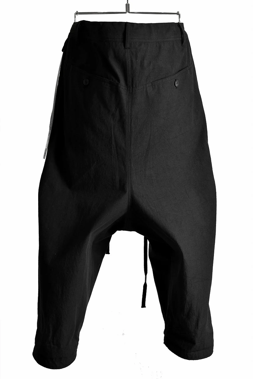 N/07 "MAUSK Detail"  Three Dimensional Wide Tuck & Dart Cropped Pants with Draw Code (BLACK) - Image 3