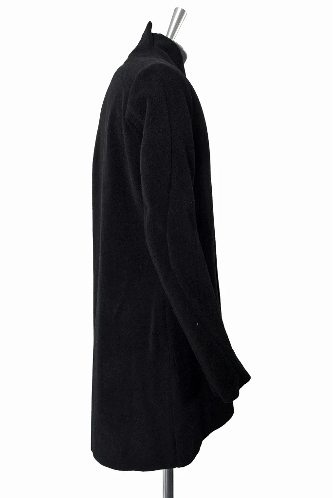 N/07  middle coat "tunicam" [stretch knit melton | hi neck anatomy] (BLACK) - Image 3