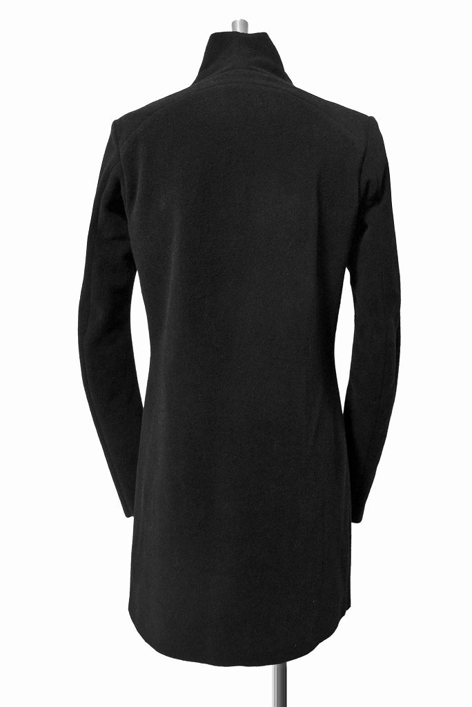 N/07  middle coat "tunicam" [stretch knit melton | hi neck anatomy] (BLACK) - Image 4