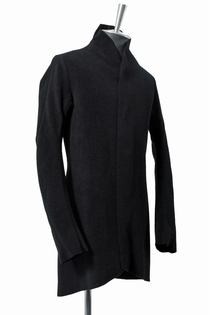 N/07  middle coat "tunicam" [stretch knit melton | hi neck anatomy] (BLACK) - Image 5