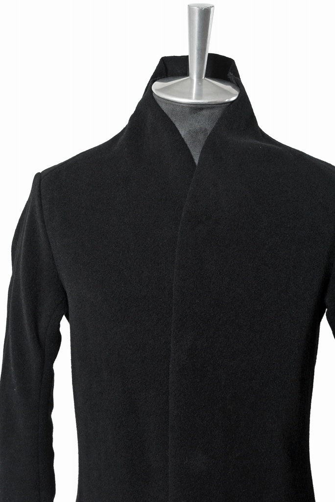N/07  middle coat "tunicam" [stretch knit melton | hi neck anatomy] (BLACK) - Image 7