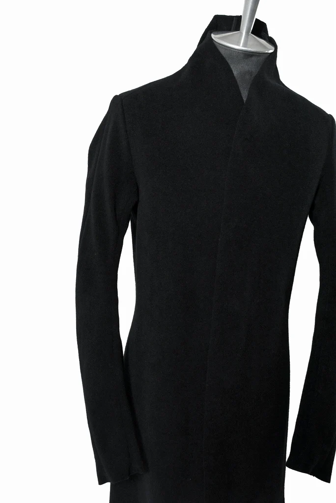 N/07  middle coat "tunicam" [stretch knit melton | hi neck anatomy] (BLACK) - Image 8