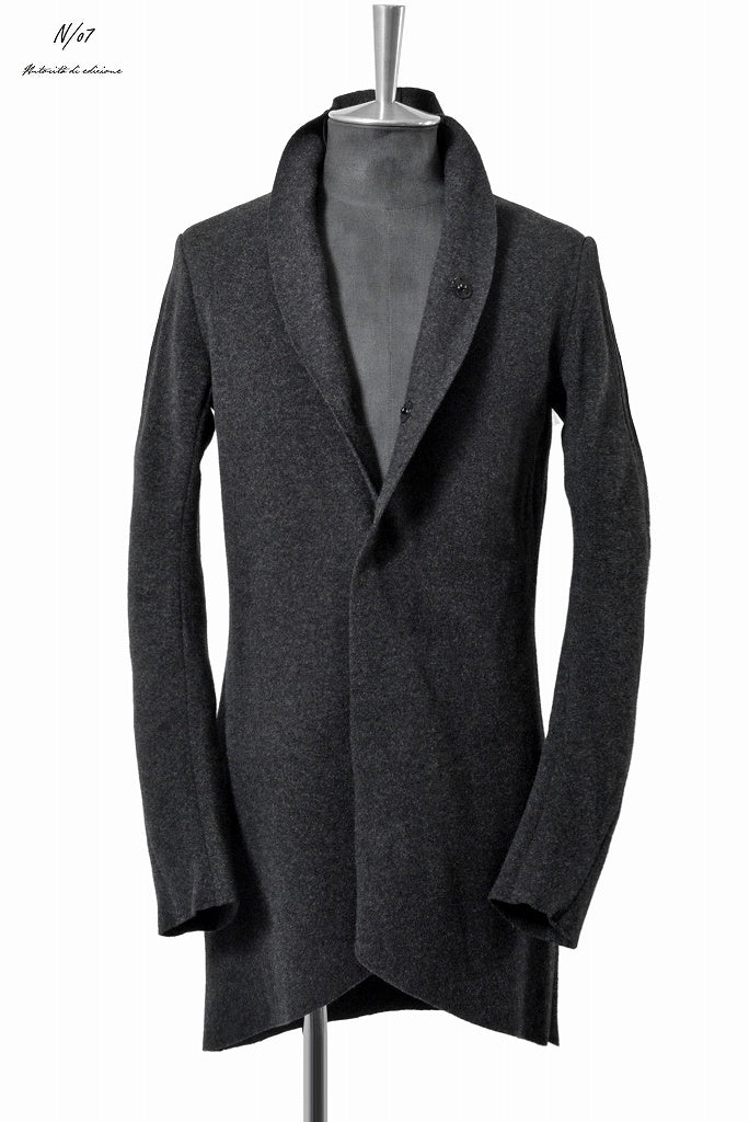 N/07  middle coat "tunicam" [stretch knit melton | hi neck anatomy] (GREY) - Image 2