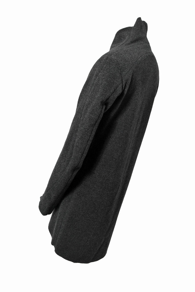 N/07  middle coat "tunicam" [stretch knit melton | hi neck anatomy] (GREY) - Image 3