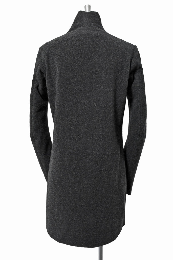 N/07  middle coat "tunicam" [stretch knit melton | hi neck anatomy] (GREY) - Image 4