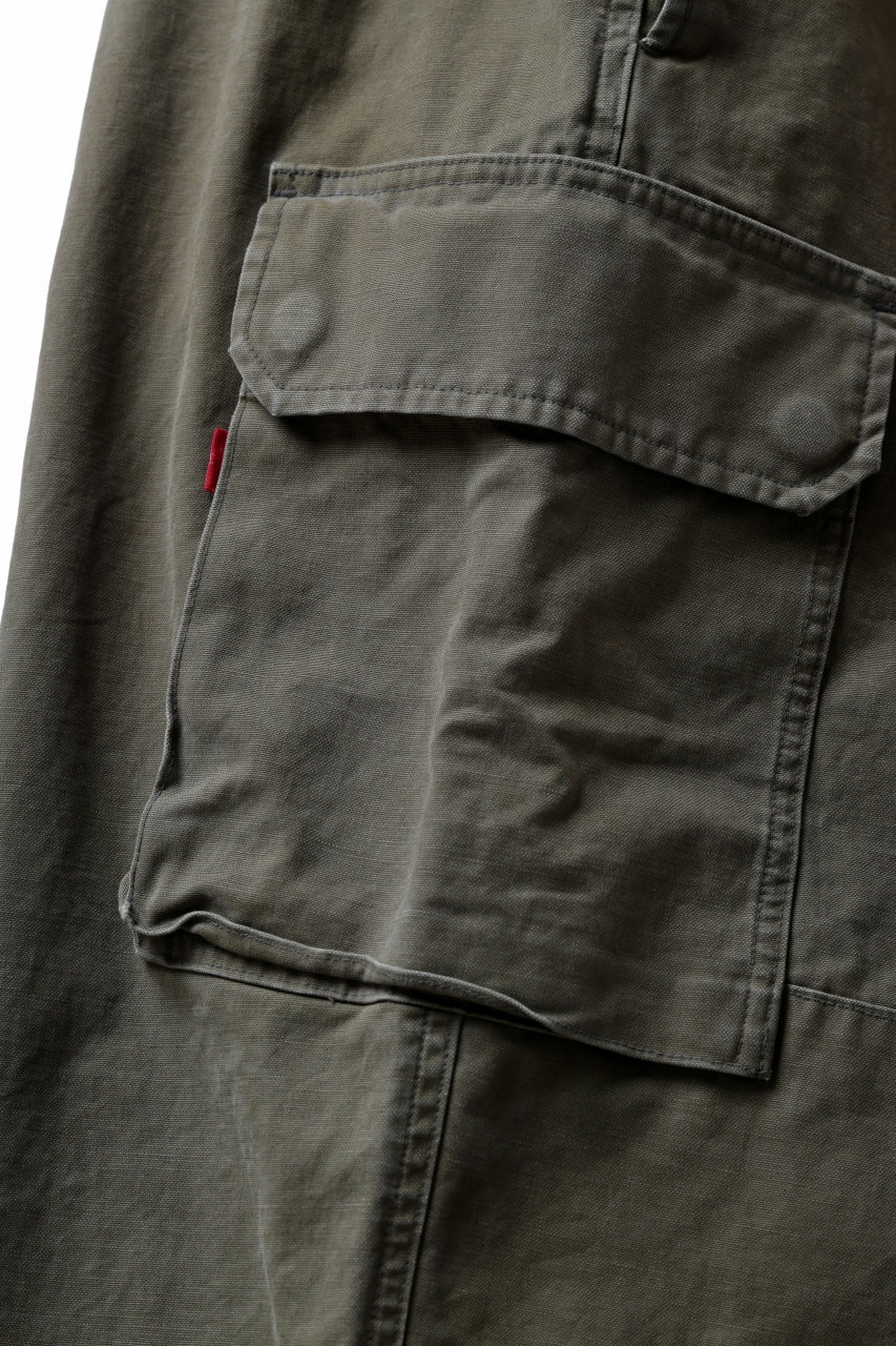 N/07 MILITARY TROUSERS M47 / VINTAGE BIO-WASHED DUCK CANVAS (KHAKI) - Image 17