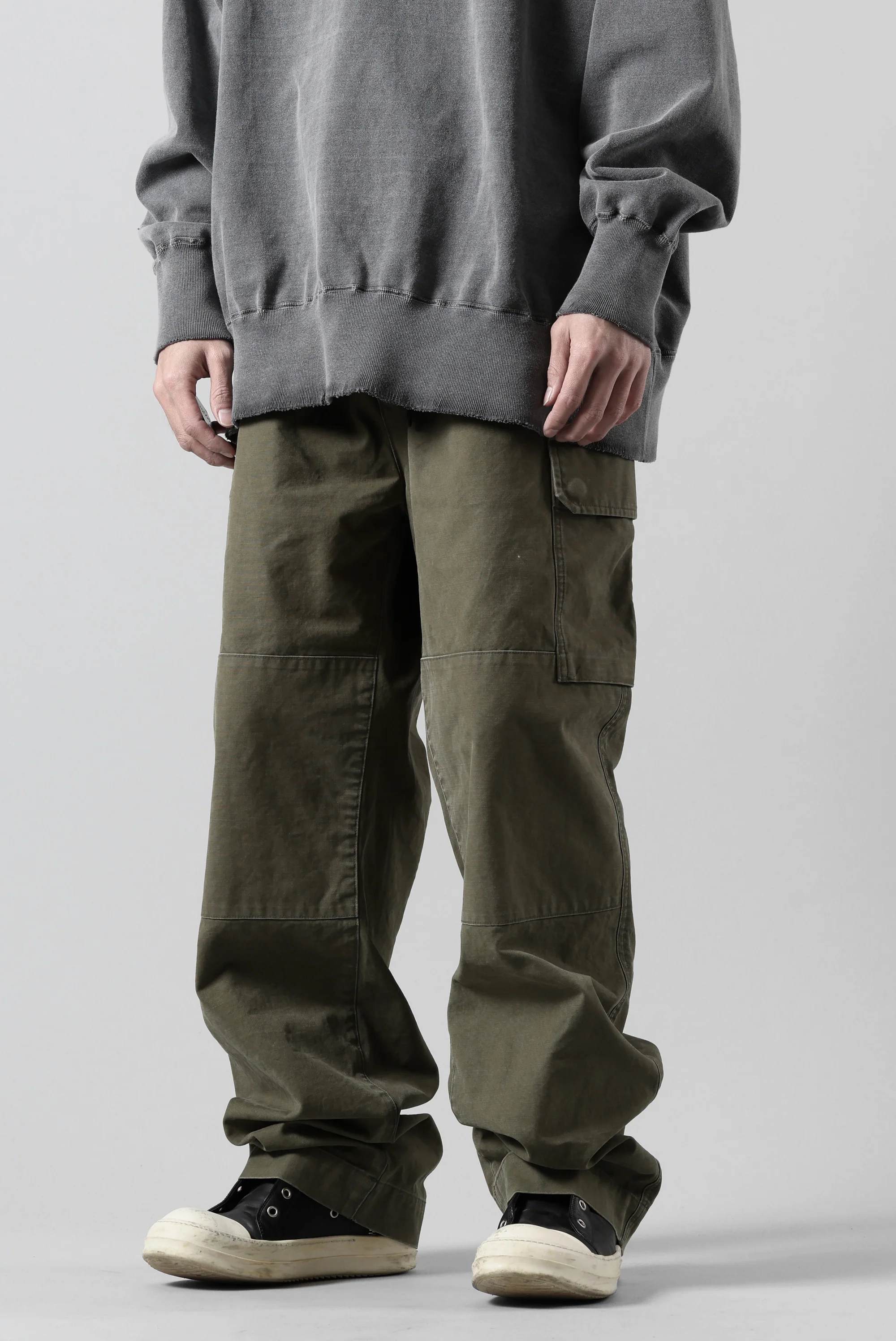 N/07 MILITARY TROUSERS M47 / VINTAGE BIO-WASHED DUCK CANVAS (KHAKI) - Image 18