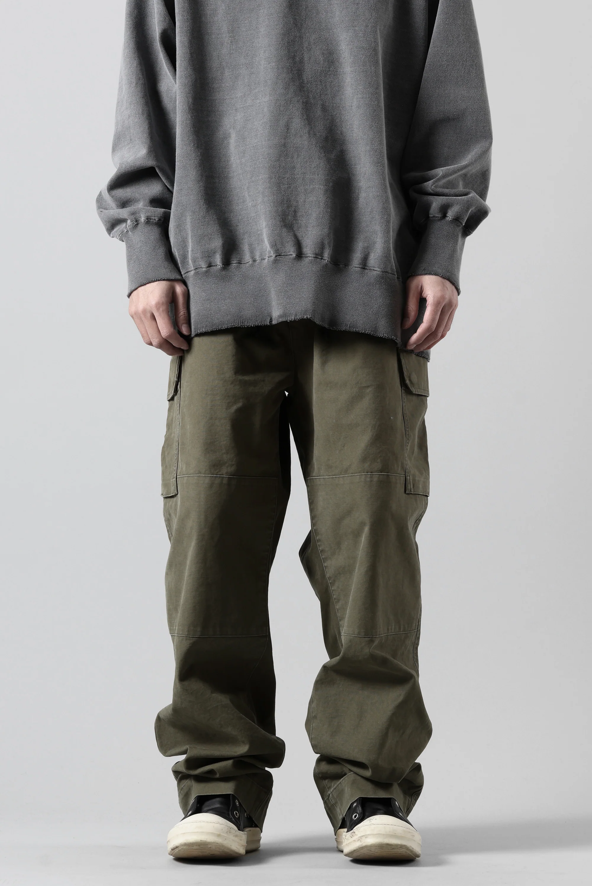 N/07 MILITARY TROUSERS M47 / VINTAGE BIO-WASHED DUCK CANVAS (KHAKI) - Image 19
