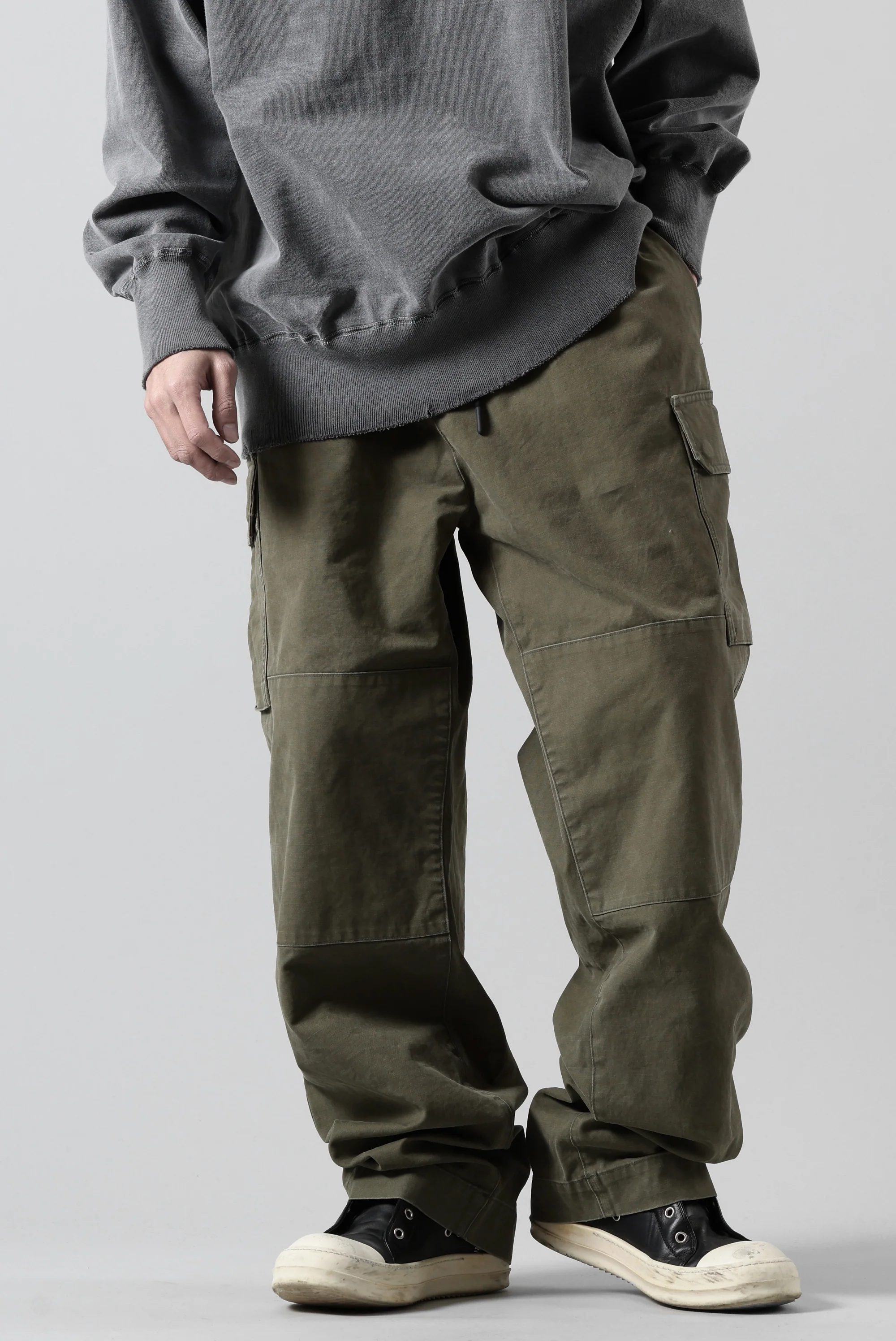 N/07 MILITARY TROUSERS M47 / VINTAGE BIO-WASHED DUCK CANVAS (KHAKI) - Image 20