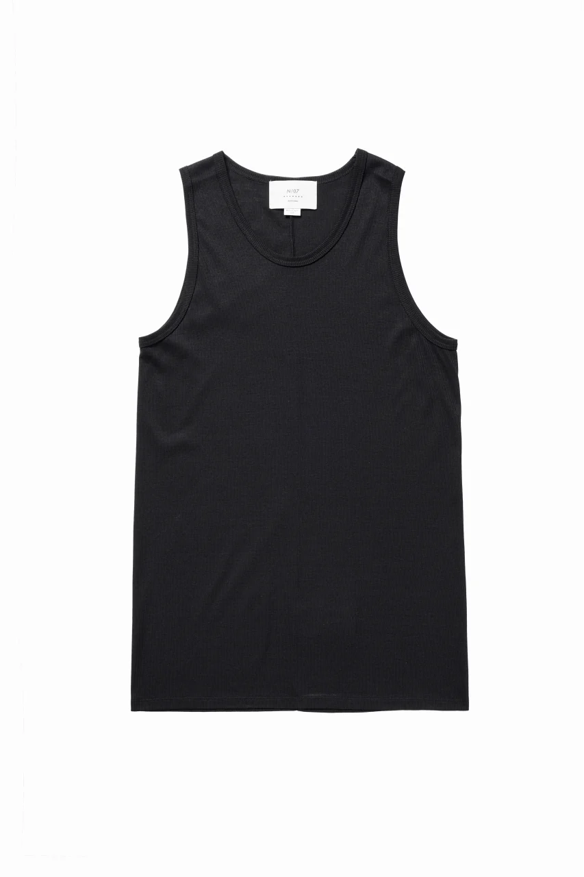N/07 MINIMAL TANK TOP / MVS SPIRAL TELECO (BLACK)