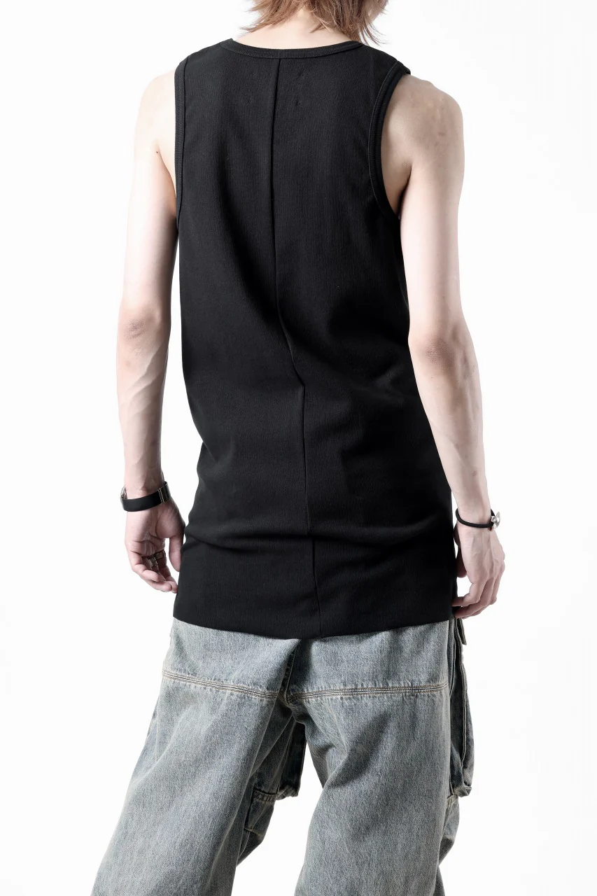 N/07 MINIMAL TANK TOP / SUPER STRETCH BARE TELECO (BLACK) - Image 12
