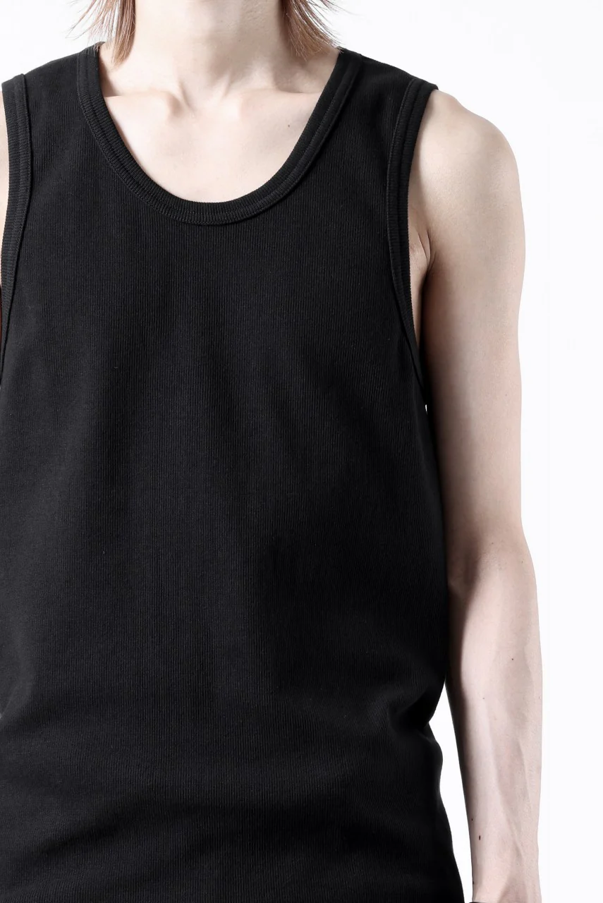 N/07 MINIMAL TANK TOP / SUPER STRETCH BARE TELECO (BLACK) - Image 15
