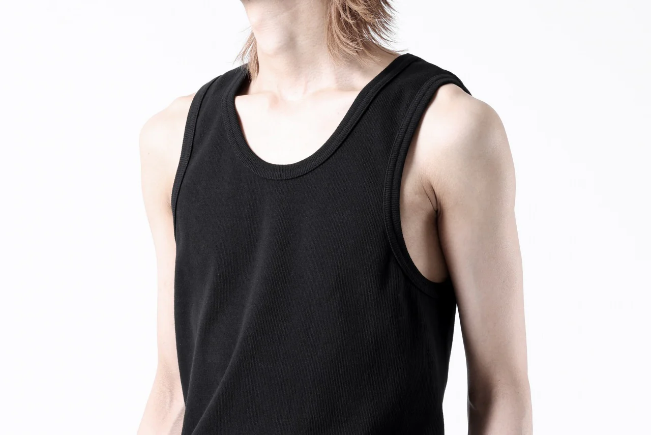 N/07 MINIMAL TANK TOP / SUPER STRETCH BARE TELECO (BLACK) - Image 18