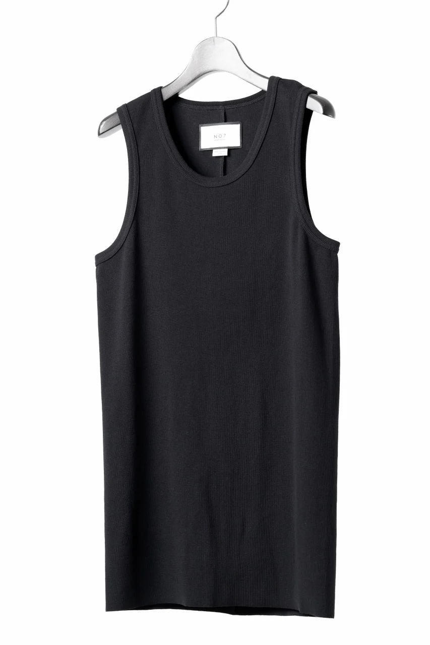 N/07 MINIMAL TANK TOP / SUPER STRETCH BARE TELECO (BLACK) - Image 3