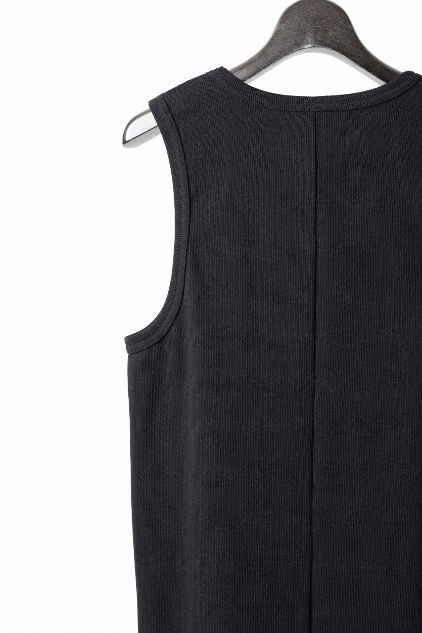 N/07 MINIMAL TANK TOP / SUPER STRETCH BARE TELECO (BLACK) - Image 9