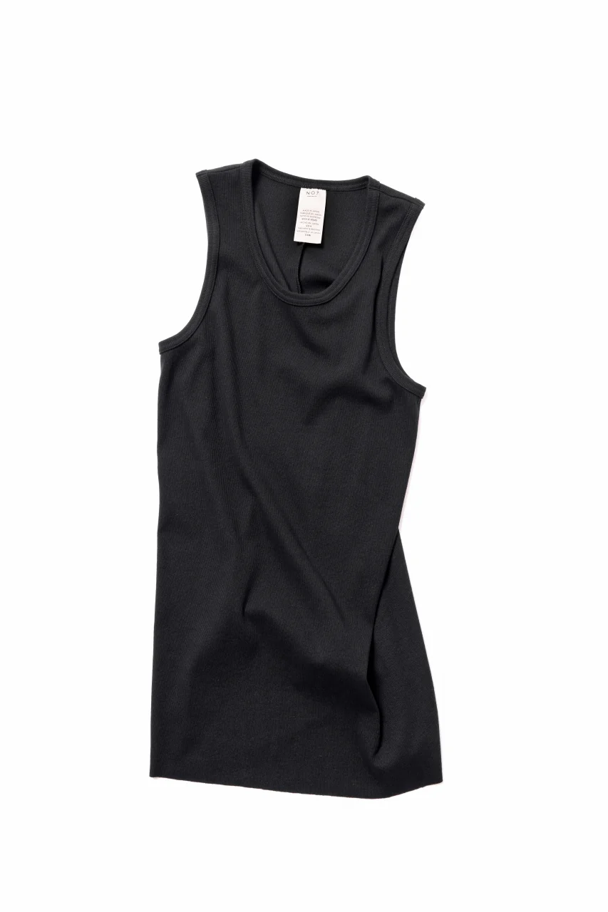 N/07 MINIMAL TANK TOP / SUPER STRETCH BARE TELECO (BLACK)