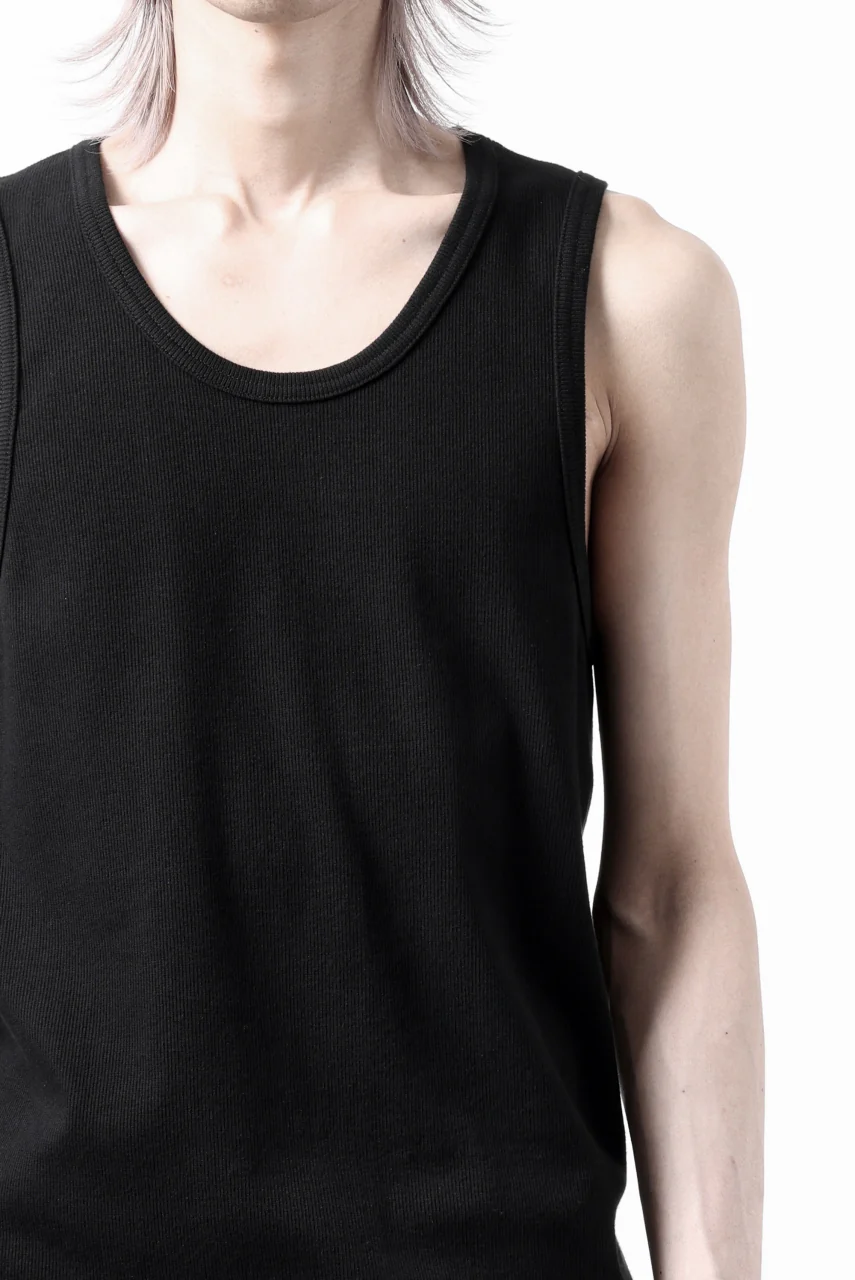 N/07 MINIMAL TANK TOP / SUPER STRETCH BARE TELECO (BLACK) - Image 16