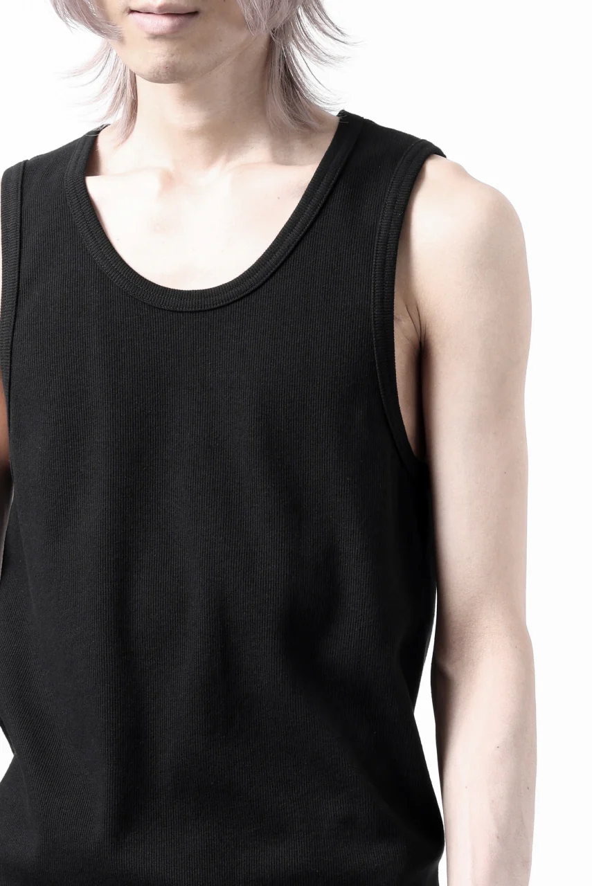 N/07 MINIMAL TANK TOP / SUPER STRETCH BARE TELECO (BLACK) - Image 18