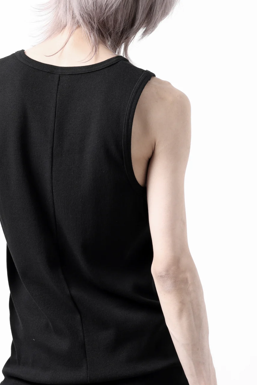 N/07 MINIMAL TANK TOP / SUPER STRETCH BARE TELECO (BLACK) - Image 19