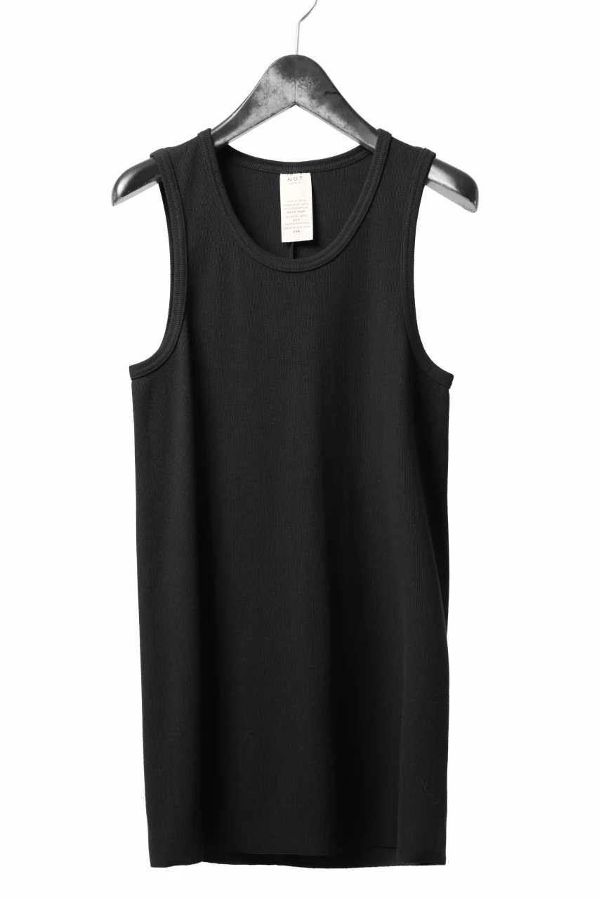 N/07 MINIMAL TANK TOP / SUPER STRETCH BARE TELECO (BLACK) - Image 2