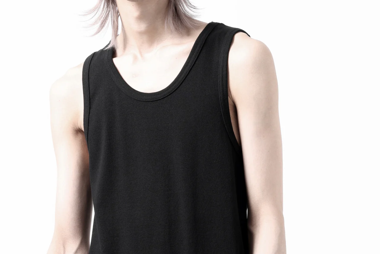 N/07 MINIMAL TANK TOP / SUPER STRETCH BARE TELECO (BLACK) - Image 21