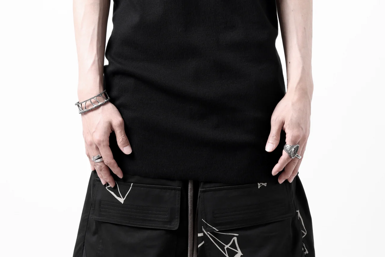 N/07 MINIMAL TANK TOP / SUPER STRETCH BARE TELECO (BLACK) - Image 22