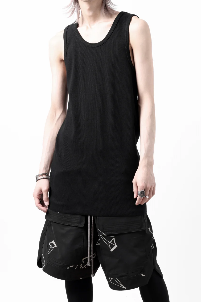 N/07 MINIMAL TANK TOP / SUPER STRETCH BARE TELECO (BLACK) - Image 3