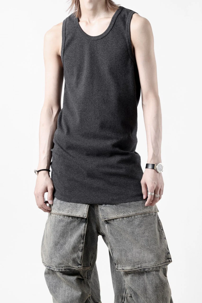 N/07 MINIMAL TANK TOP / SUPER STRETCH BARE TELECO (HEATHER GREY) - Image 13