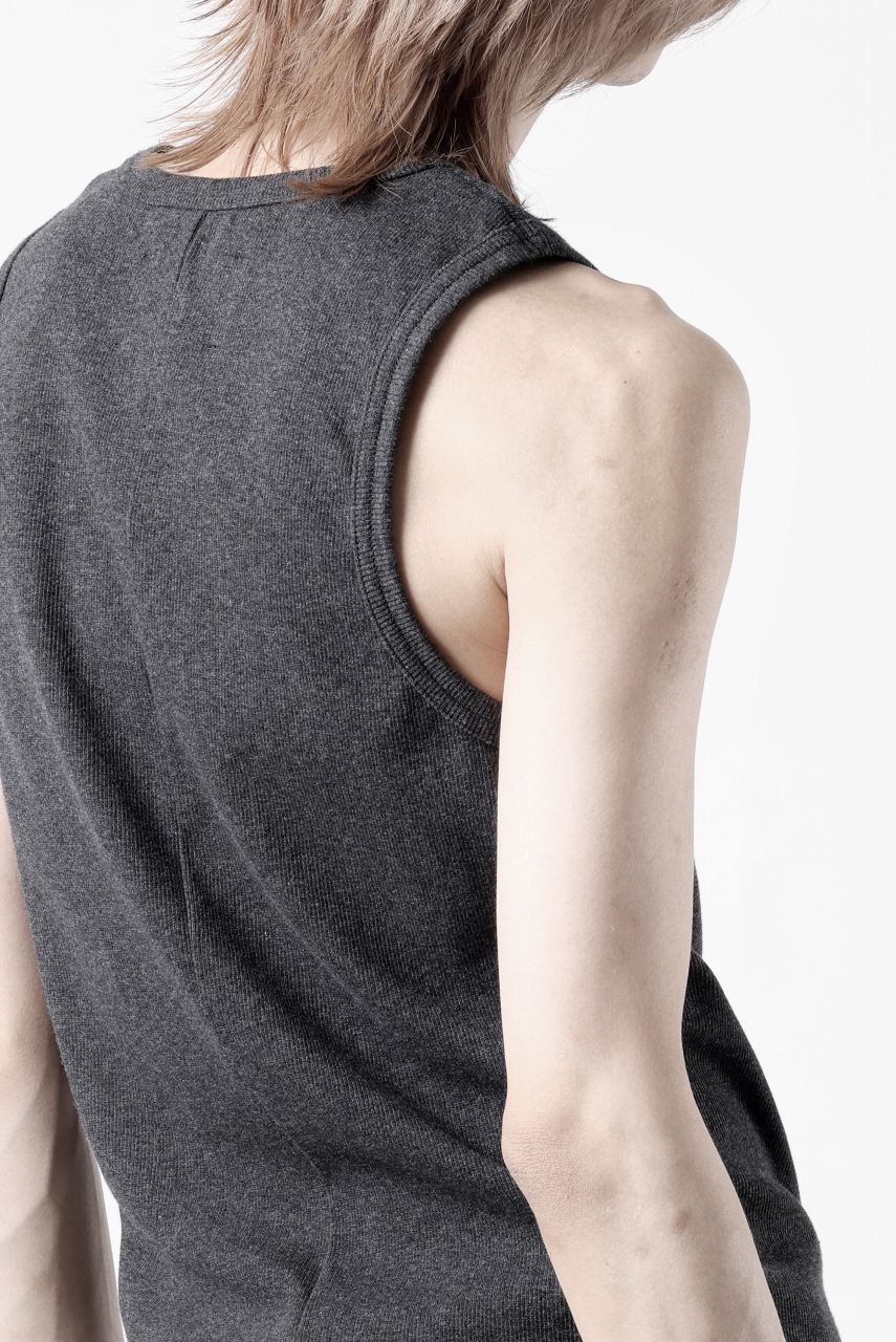 N/07 MINIMAL TANK TOP / SUPER STRETCH BARE TELECO (HEATHER GREY) - Image 17