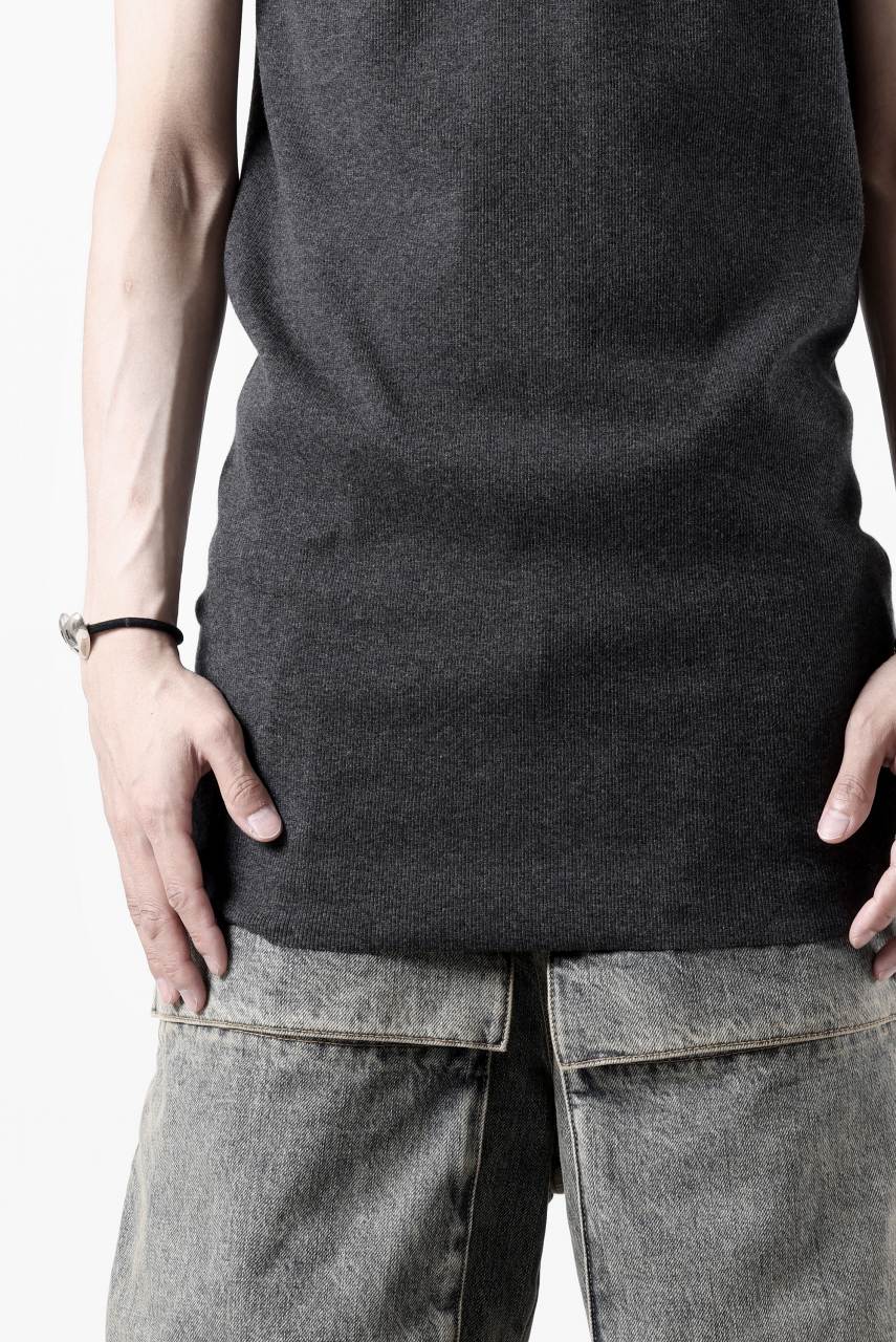 N/07 MINIMAL TANK TOP / SUPER STRETCH BARE TELECO (HEATHER GREY) - Image 18