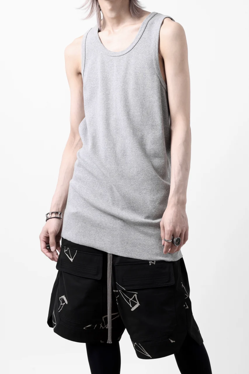 N/07 MINIMAL TANK TOP / SUPER STRETCH BARE TELECO (HEATHER GREY) - Image 2