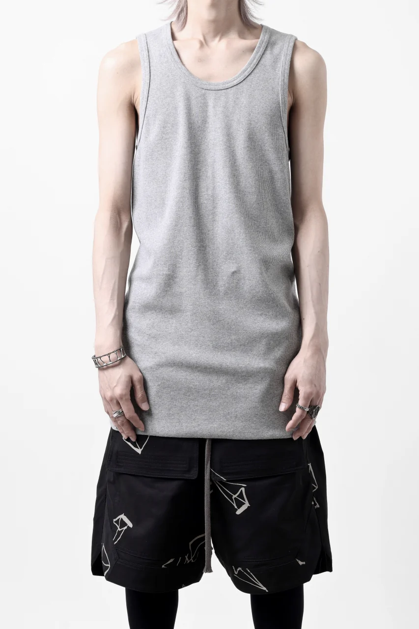 N/07 MINIMAL TANK TOP / SUPER STRETCH BARE TELECO (HEATHER GREY) - Image 3