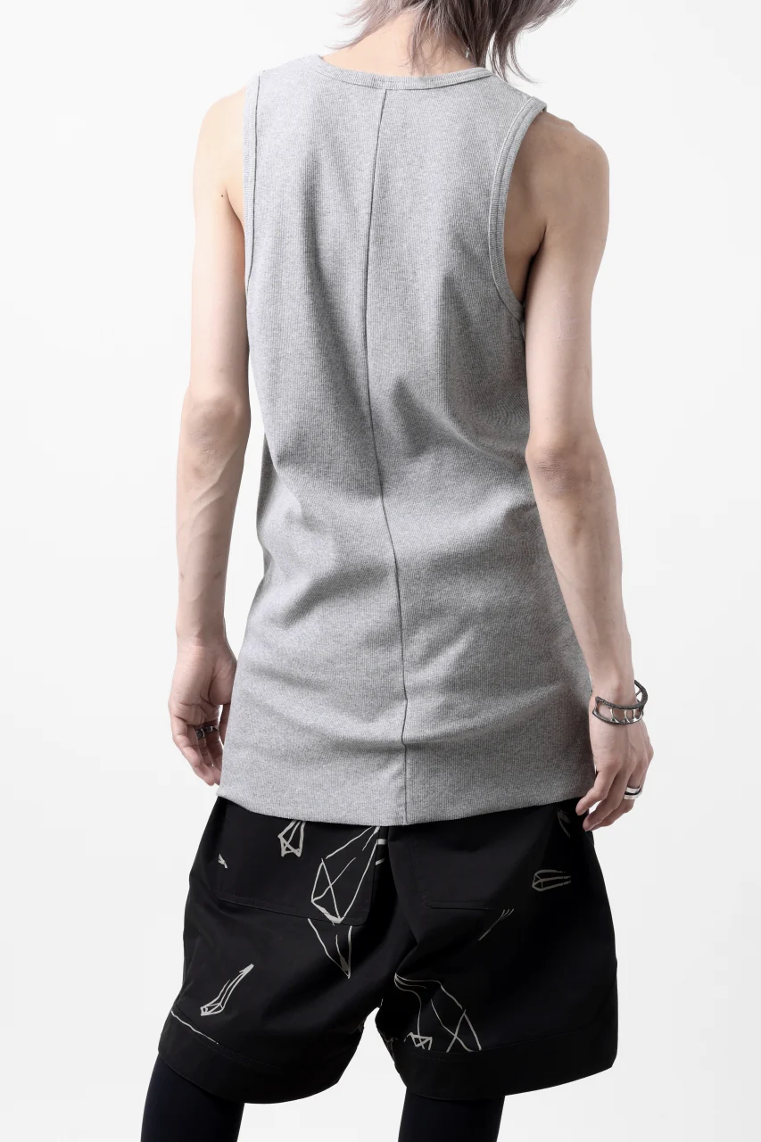 N/07 MINIMAL TANK TOP / SUPER STRETCH BARE TELECO (HEATHER GREY) - Image 4