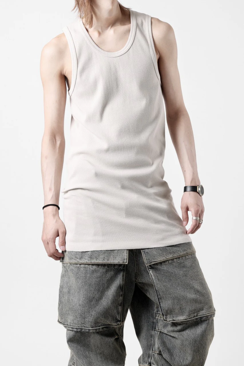N/07 MINIMAL TANK TOP / SUPER STRETCH BARE TELECO (LIGHT BEIGE) - Image 12