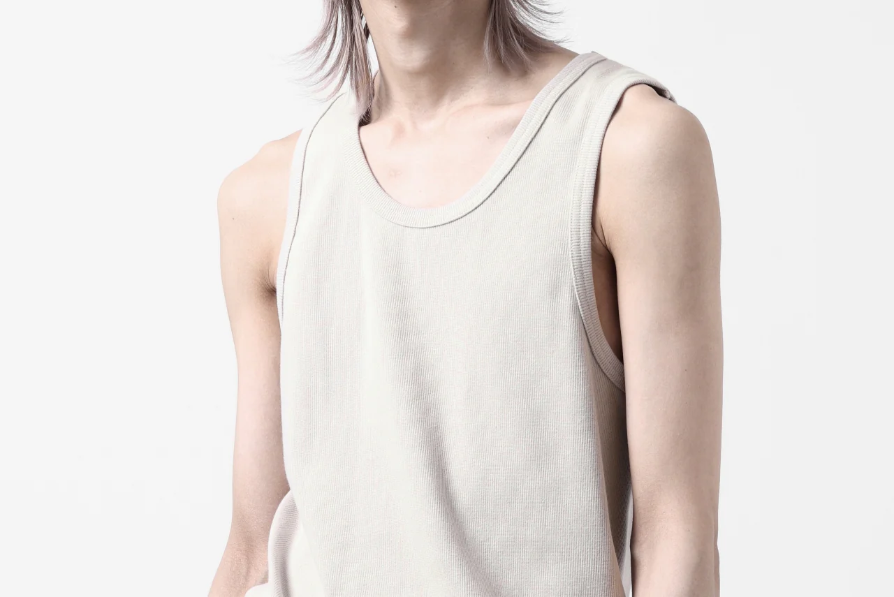 N/07 MINIMAL TANK TOP / SUPER STRETCH BARE TELECO (LIGHT GREIGE) - Image 18