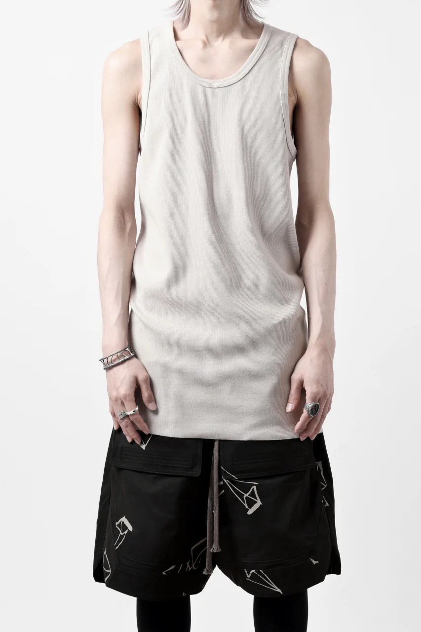 N/07 MINIMAL TANK TOP / SUPER STRETCH BARE TELECO (LIGHT GREIGE) - Image 4
