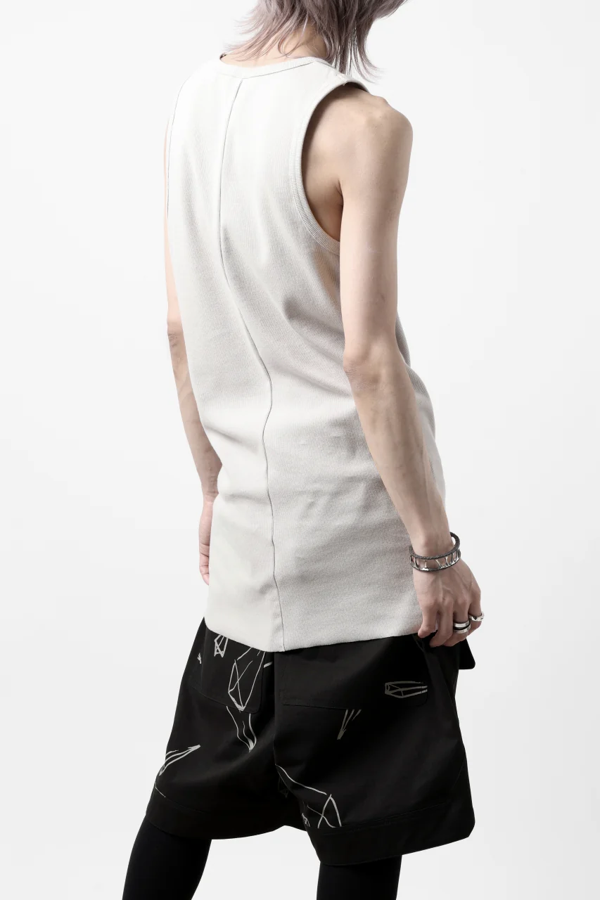 N/07 MINIMAL TANK TOP / SUPER STRETCH BARE TELECO (LIGHT GREIGE) - Image 5