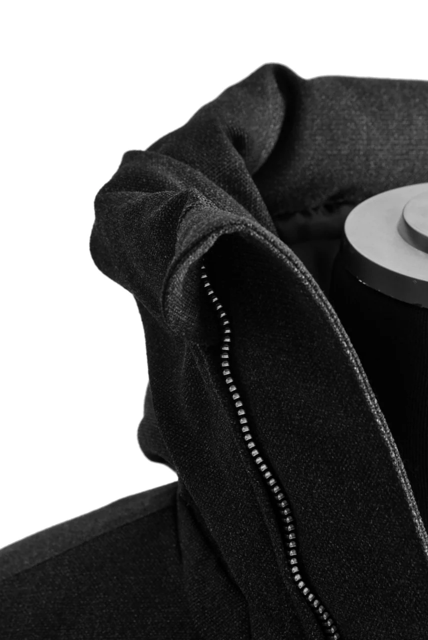 N/07 Mods Down Coat / Salt'npepper Canvas (DARK GREY) - Image 28