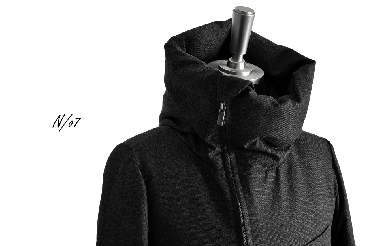 N/07 Mods Down Coat / Salt'npepper Canvas (DARK GREY) - Image 38